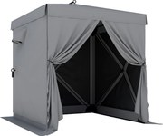 Outsunny Pavilhão 1,85x1,85m Impermeável Estável Resistente ao Inverno Pop-up Dobrável com 4 Laterais em Malha Bolsa, UV 30+ | Aosom Portugal