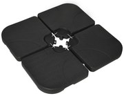 Outsunny Conjunto de Pesos para Base de Chapéu de Sol de 4 Peças Preenchível com 15 Litros de Água ou 19,5 kg de Areia Preto