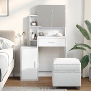 vidaXL Toucador com armário 80x35x132 cm cor branco