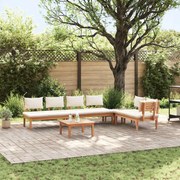vidaXL Conjunto de Sofá de Jardim 5 pcs Marrom e Creme