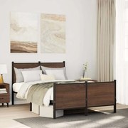 vidaXL Estrutura de cama sem colchão 120x200cm metal carvalho castanho