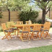 vidaXL Cadeira Dobrável com almofada 8 pcs Cinzeto 49 x 57,5 x 92cm