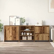 vidaXL Aparadores com prateleira Outros 3 pcs Madeira antiga 70 x 41 x 75 cm