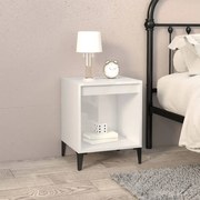 vidaXL Mesa de cabeceira 40x35x50 cm branco brilhante