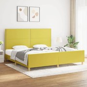 vvidaXL Estrutura de cama com cabeceira 200x200 cm tecido verde