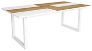 Mesa de sala de jantar | 10 pessoas | 200 | Robusto e estável graças à sua estrutura e pernas sólidas | Ideal para reuniões familiares | Oak e branco