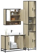 vidaXL 3 pcs conj. móveis casa banho derivados madeira carvalho sonoma