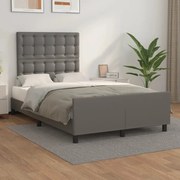 vidaXL Estrutura cama c/ cabeceira 120x200cm couro artificial cinzento