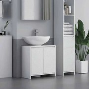 Móvel para Lavatório Pousar Moderno com Prateleira Anti-Tombo Carga 40 kg 60x30x60 cm Branco