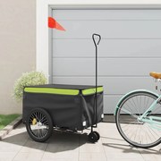 vidaXL Reboque para bicicleta 45 kg ferro preto e verde