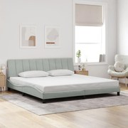 vidaXL Estrutura de cama sem colchão Hanko 200x200 cm veludo cinzento-claro