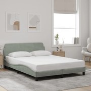 Estrutura de cama sem colchão 140x200 cm veludo cinzento-claro