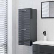 vidaXL Armário casa de banho derivados de madeira cinza brilhante