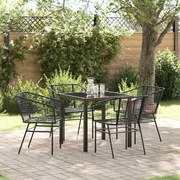 vidaXL Conjunto de Jantar de Jardim com 5 Peças em Rattan Sintético Preto.