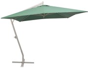 vidaXL Guarda-sol suspenso com poste de alumínio 300x300 cm verde