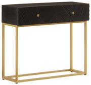vidaXL Mesa consola 90x30x76 cm mangueira maciça e ferro preto