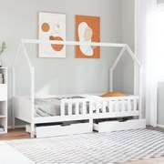 Estrutura de cama infantil c/ gavetas 80x200 cm pinho maciço