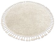 Tapete BERBER 9000 circulo creme Franjas berbere marroquino shaggy