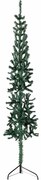 Meia árvore de Natal fina com suporte 150 cm verde
