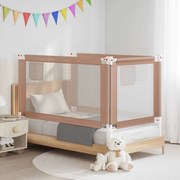 vidaXL Barra segur. p/ cama infantil tecido 140x25cm cinza-acastanhado