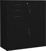 vidaXL Armário de escritório 90x40x102 cm aço preto