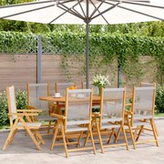 vidaXL Cadeiras de jardim reclináveis 8 pcs acácia maciça cinzento