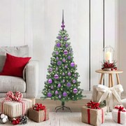 vidaXL Árvore de Natal com 150 LEDs com suporte Verde 120 cm PVC
