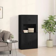vidaXL Highboard Carvalho preto 80 x 33 x 150 cm Madeira processada