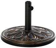 Outsunny Base Redonda HDPE Cimentada 13kg Mastros 35-48mm Ø48x34cm Bronze | Aosom Portugal