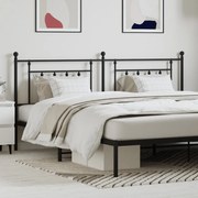 vidaXL Cabeceira de cama 193 cm metal preto