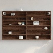 vidaXL Armário vitrine 100x8,5x58 cm deriv. madeira carvalho castanho