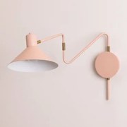 Aplique De Parede Direccionável Em Ferro Lizz Rosa Claro - Sklum