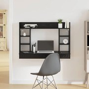 vidaXL Escrivaninha Montada na Parede Carvalho Preto 105x48x75 cm Madeira Engenharia