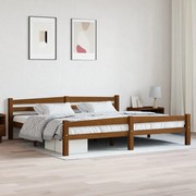 vidaXL Estrutura de cama 200x200 cm pinho maciço castanho mel