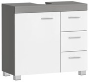 Armário de casa de banho com 3 gavetas grandes e 2 compartimentos | VASAGLE | 70 x 30 x 64 cm | BBK503T49.