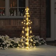 vidaXL Árvore de Natal com 100 LEDs Branco quente 120 cm PET