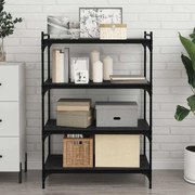 vidaXL Estante de Prateleira 4 pcs Preto 80 x 40 x 1,5 cm