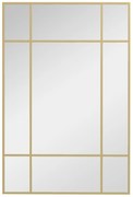 HOMCOM Espelho de Parede Retangular 90x60 cm com Moldura de Metal Espelho Decorativo para Sala Quarto Entrada Dourado