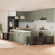vidaXL Portão p/ cães com porta dobrável 12 painéis 600 cm álamo preto