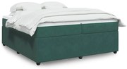 vidaXL Cama com molas/colchão 200x200 cm veludo verde-escuro