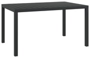 Mesa de jardim em alumínio e WPC 150x90x74 cm preto