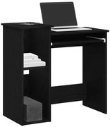 vidaXL Secretária com prateleiras 84x40x78 cm contraplacado preto