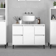 vidaXL Móvel p/ lavatório 80x33x60 cm deriv. madeira branco brilhante