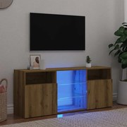 Móvel TV c/ luzes LED derivados de madeira carvalho artisiano