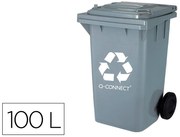 Contentor de Lixo Q-Connect Plástico 100l com Capa Cinza 75x37x47 cm
