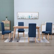 vidaXL Cadeiras de jantar 4 pcs tecido azul