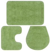Conjunto tapetes de casa de banho 3 pcs tecido verde
