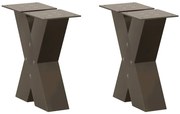 vidaXL Pés para mesa de centro em formato de X, 2 peças, aço natural, 30x(30-31) cm, aço
