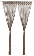 vidaXL Cortina em macramé 140x240 cm algodão cinzento-acastanhado