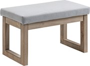 HOMCOM Banquinho em design escandinavo, assento, reposa-pés, 68 cm x 38 cm x 42 cm, Cinza + Natural | Aosom Portugal